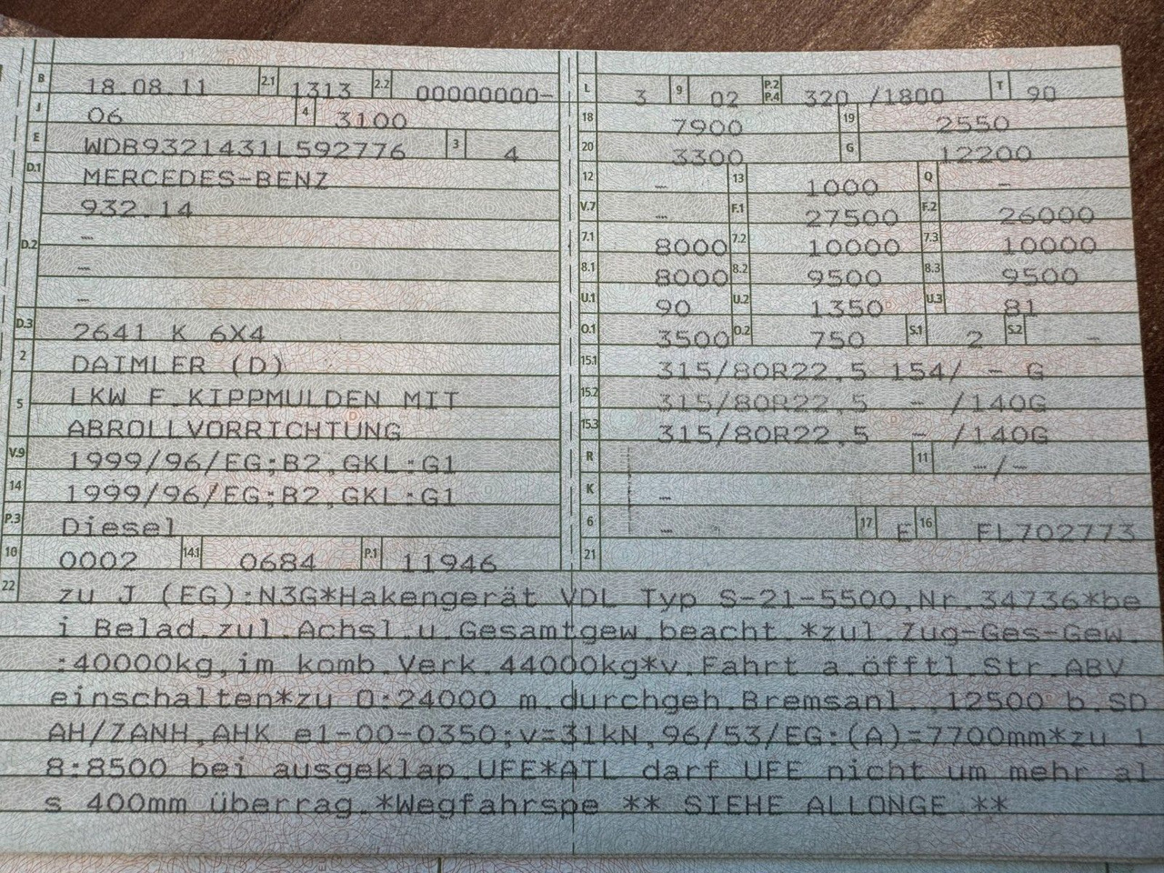 Mercedes-Benz 2644 6X4 VDL Abroller mit 3,90 Radstand Blatt BL - Kotalni prekucni tovornjak: slika 2 Mercedes-Benz 2644 6X4 VDL Abroller mit 3,90 Radstand Blatt BL - Kotalni prekucni tovornjak: slika 2