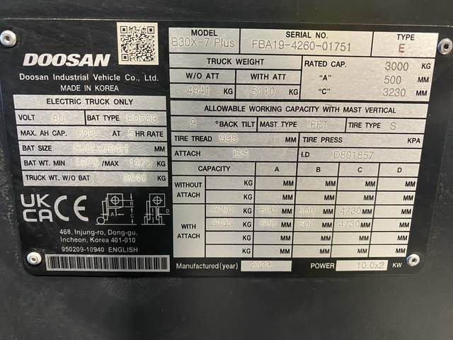 Doosan B30X-7 PLUS - Električni viličar: slika 5 Doosan B30X-7 PLUS - Električni viličar: slika 5