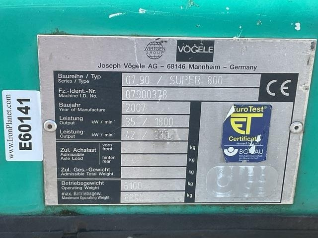 Vögele Super 800 - Asfaltni finišer: slika 5 Vögele Super 800 - Asfaltni finišer: slika 5