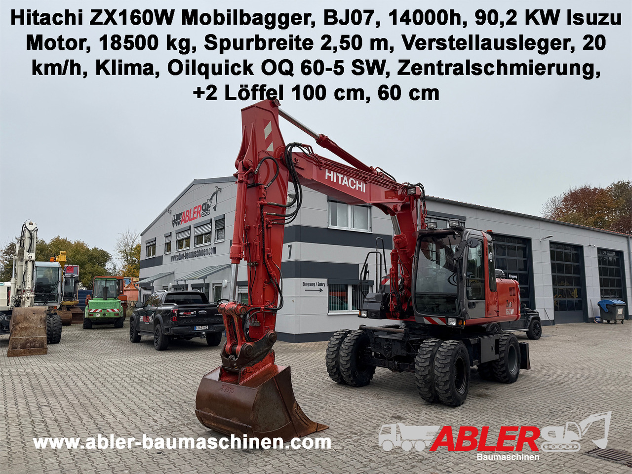 Hitachi ZX 160 W Mobilbagger Klima Zentralschmierung OQ 60-5 - Bager na kolesih: slika 1 Hitachi ZX 160 W Mobilbagger Klima Zentralschmierung OQ 60-5 - Bager na kolesih: slika 1