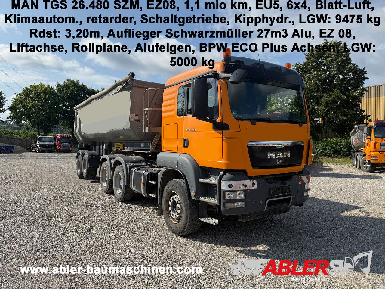 MAN TGS 26.480 SZM 6x4 mit Kippauflieger - Tovornjak prekucnik: slika 1 MAN TGS 26.480 SZM 6x4 mit Kippauflieger - Tovornjak prekucnik: slika 1