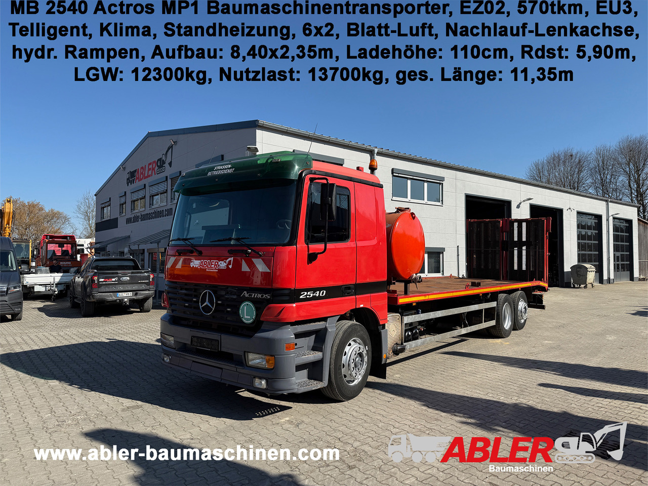 Mercedes-Benz 2540 Actros MP1 Baumaschinentrnasporter - Tovornjak: slika 1 Mercedes-Benz 2540 Actros MP1 Baumaschinentrnasporter - Tovornjak: slika 1