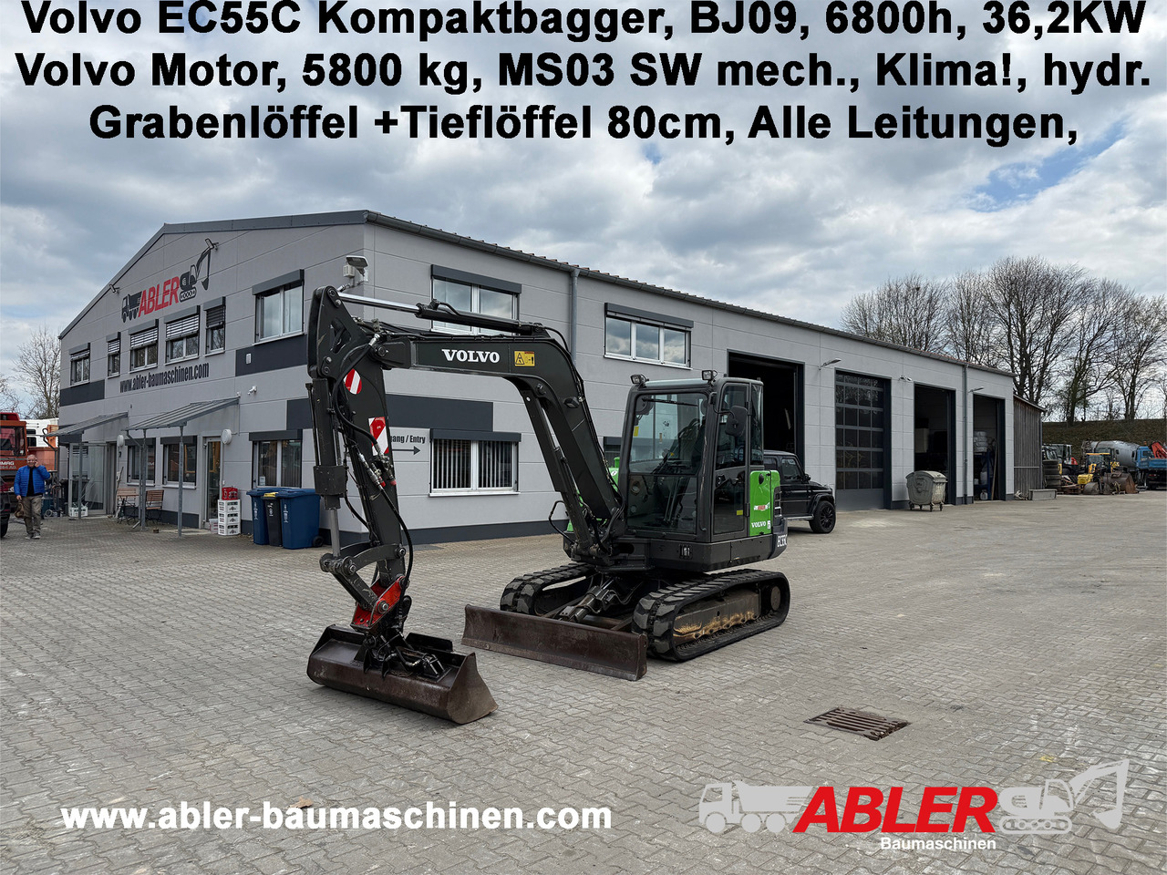 Volvo EC55C Kompaktbagger MS03 Klima - Bager: slika 1 Volvo EC55C Kompaktbagger MS03 Klima - Bager: slika 1