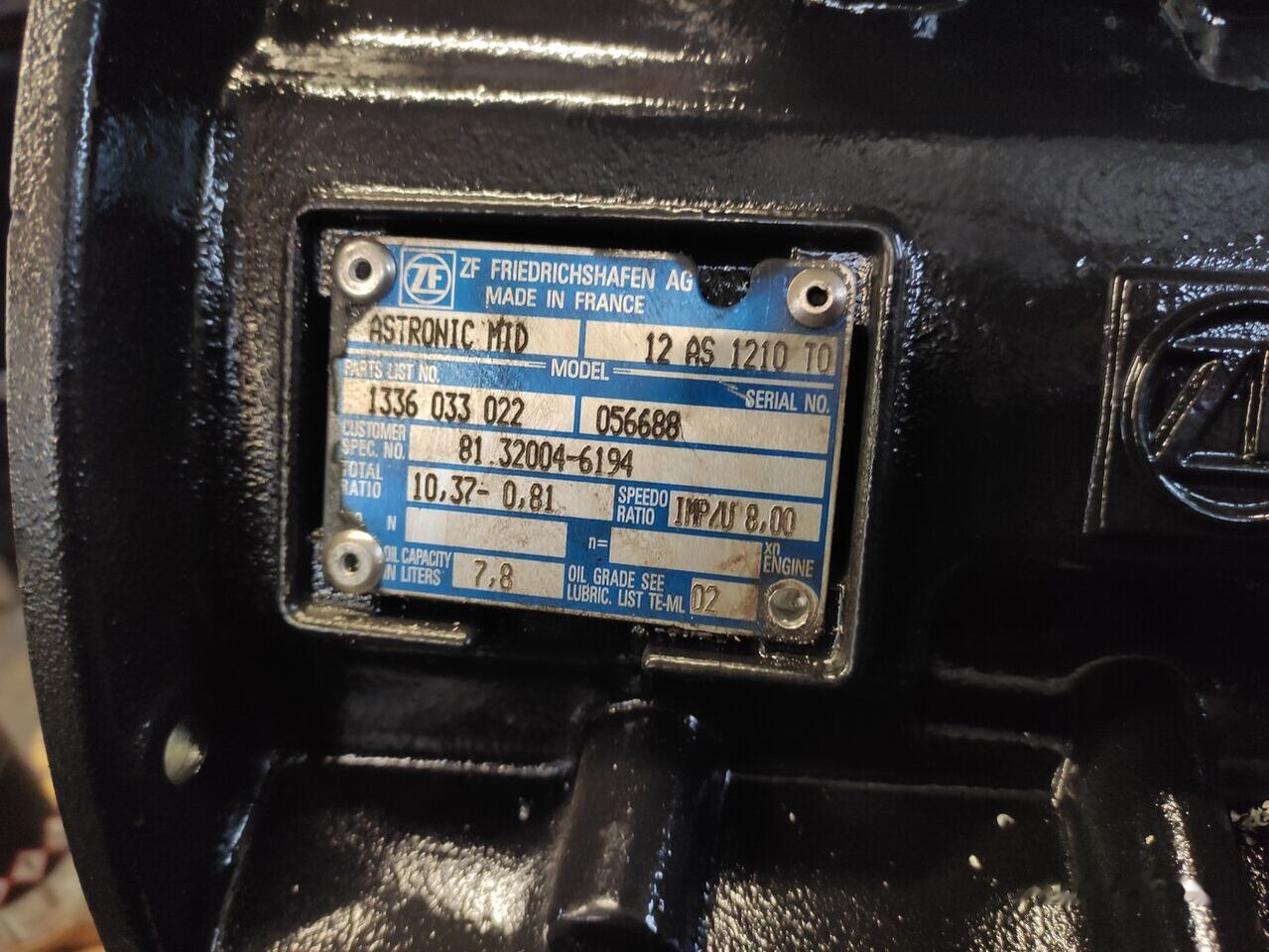 MAN (ZF 12AS1210TD) - Menjalnik za Tovornjak: slika 2 MAN (ZF 12AS1210TD) - Menjalnik za Tovornjak: slika 2