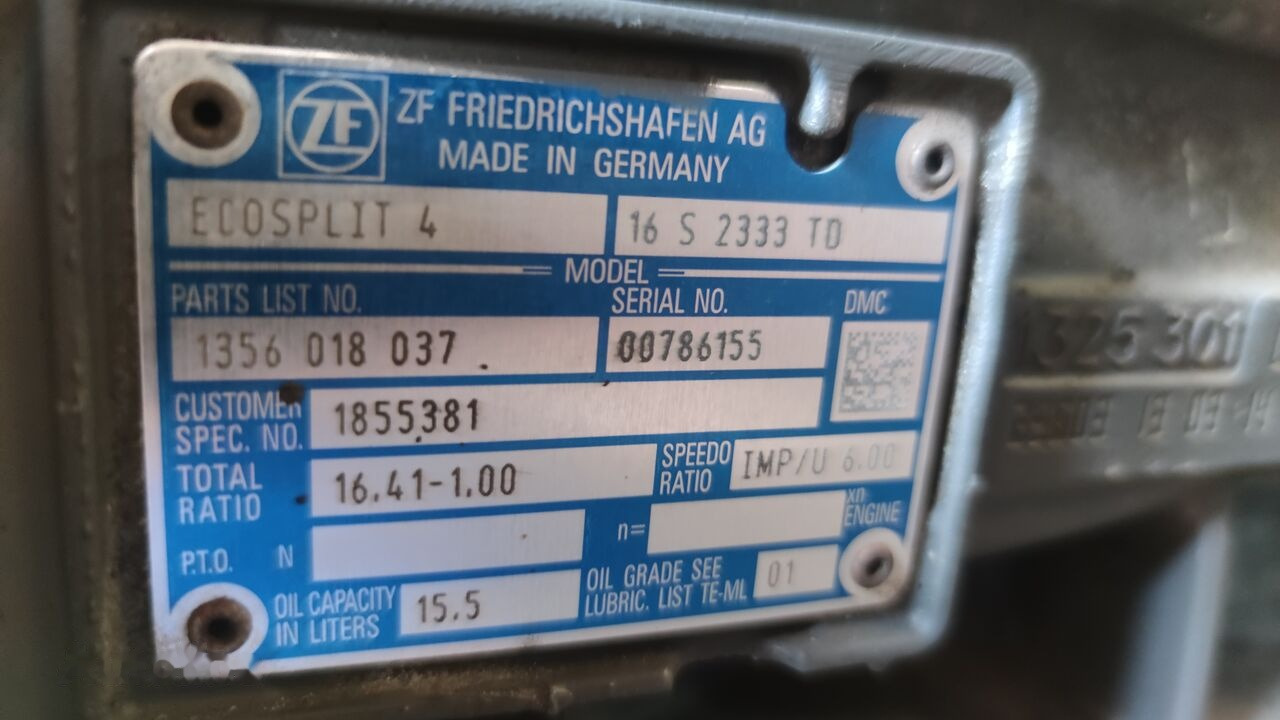 ZF 16S2333 DAF XF 106 truck - Menjalnik za Tovornjak: slika 2 ZF 16S2333 DAF XF 106 truck - Menjalnik za Tovornjak: slika 2