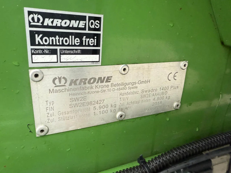 Krone Swadro 1400 Plus 4 rotorhark Zwiller - Obračalnik/ Zgrabljalnik: slika 4 Krone Swadro 1400 Plus 4 rotorhark Zwiller - Obračalnik/ Zgrabljalnik: slika 4