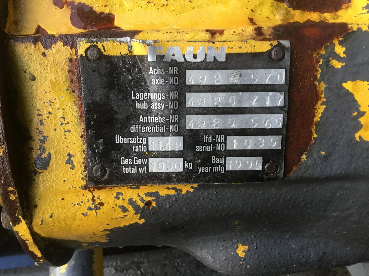 FAUN RTF 50-3 axle 1 - Os in deli za Avtodvigalo: slika 5 FAUN RTF 50-3 axle 1 - Os in deli za Avtodvigalo: slika 5
