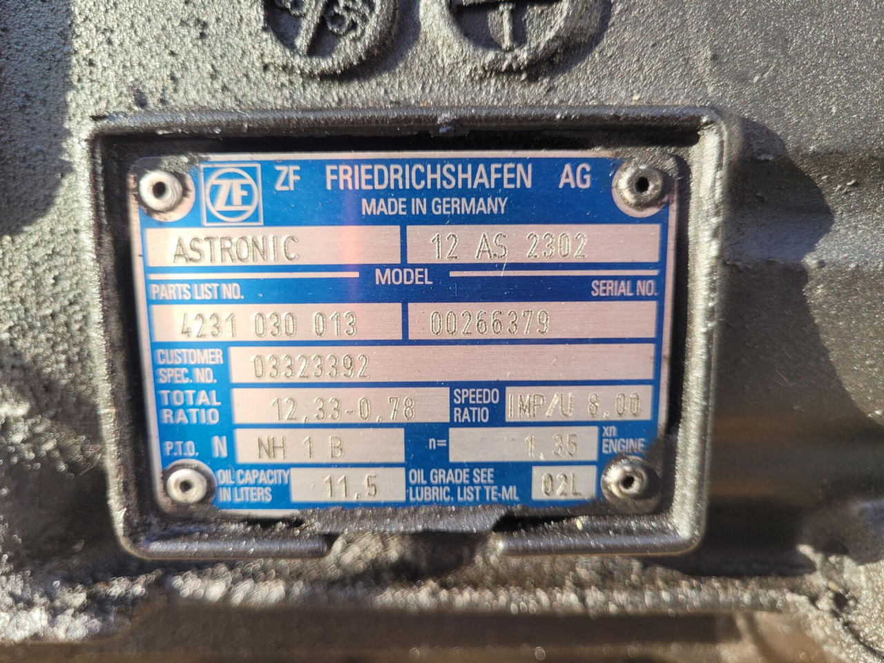ZF GMK 3055 Gearbox ZF Astronic 12 AS 2302 - Menjalnik za Avtodvigalo: slika 5 ZF GMK 3055 Gearbox ZF Astronic 12 AS 2302 - Menjalnik za Avtodvigalo: slika 5