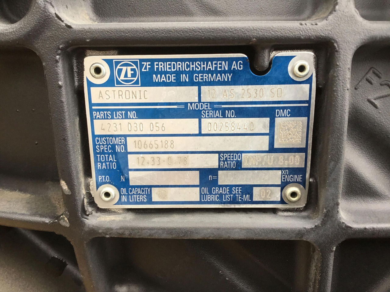 ZF MK 88 ZF Astronic gearbox 12 AS 2530 S0 - Menjalnik za Avtodvigalo: slika 5 ZF MK 88 ZF Astronic gearbox 12 AS 2530 S0 - Menjalnik za Avtodvigalo: slika 5