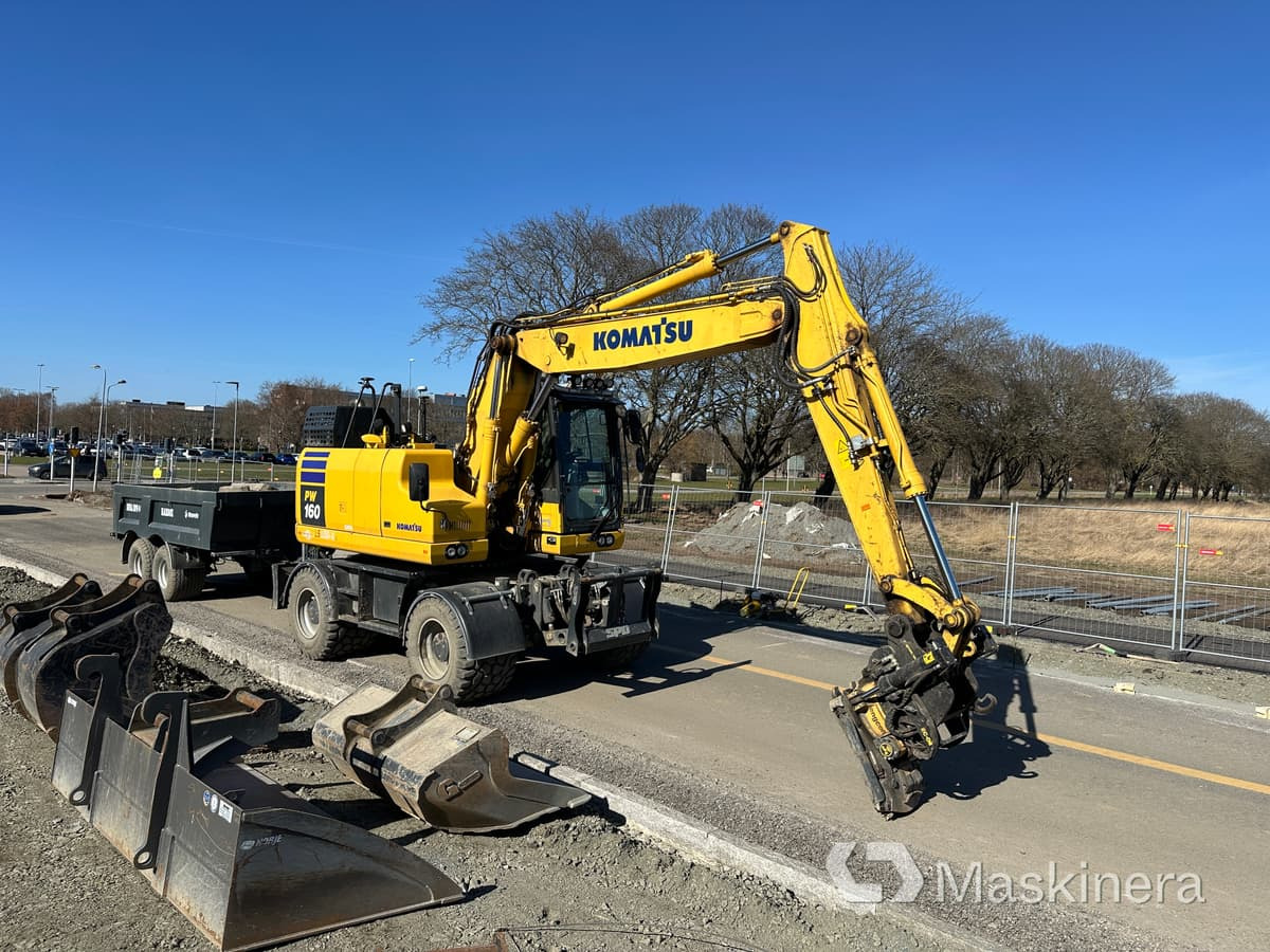 Hjulgrävare Komatsu PW160-11E0 + vagn/redskap & grävsystem - Bager goseničar: slika 3 Hjulgrävare Komatsu PW160-11E0 + vagn/redskap & grävsystem - Bager goseničar: slika 3
