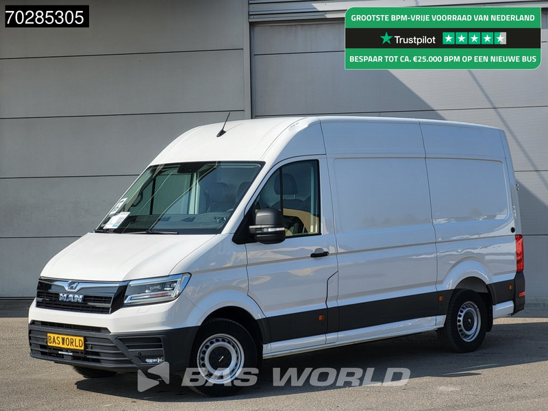 MAN TGE Elektrisch 115km WLTP 36kWh L3H3 Automaat LED Navi Airco Cruise Camera Parkeersensoren L2H2 8m3 Airco Cruise control - Furgon, Električno dostavno vozilo: slika 1 MAN TGE Elektrisch 115km WLTP 36kWh L3H3 Automaat LED Navi Airco Cruise Camera Parkeersensoren L2H2 8m3 Airco Cruise control - Furgon, Električno dostavno vozilo: slika 1