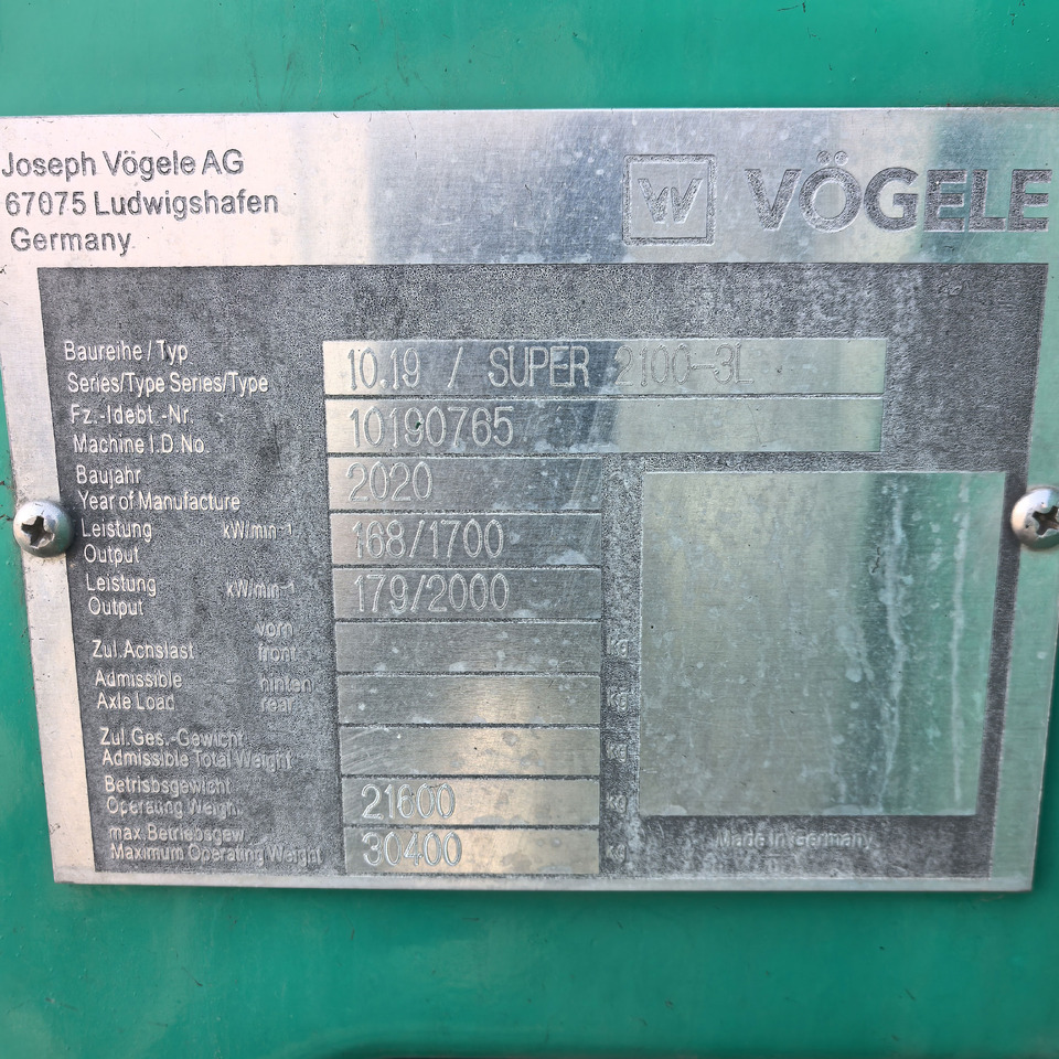 Asfaltni finišer VOGELE Road Construction Machines S2100-3 Second Hand Asphalt Paver With High Quality: slika 10