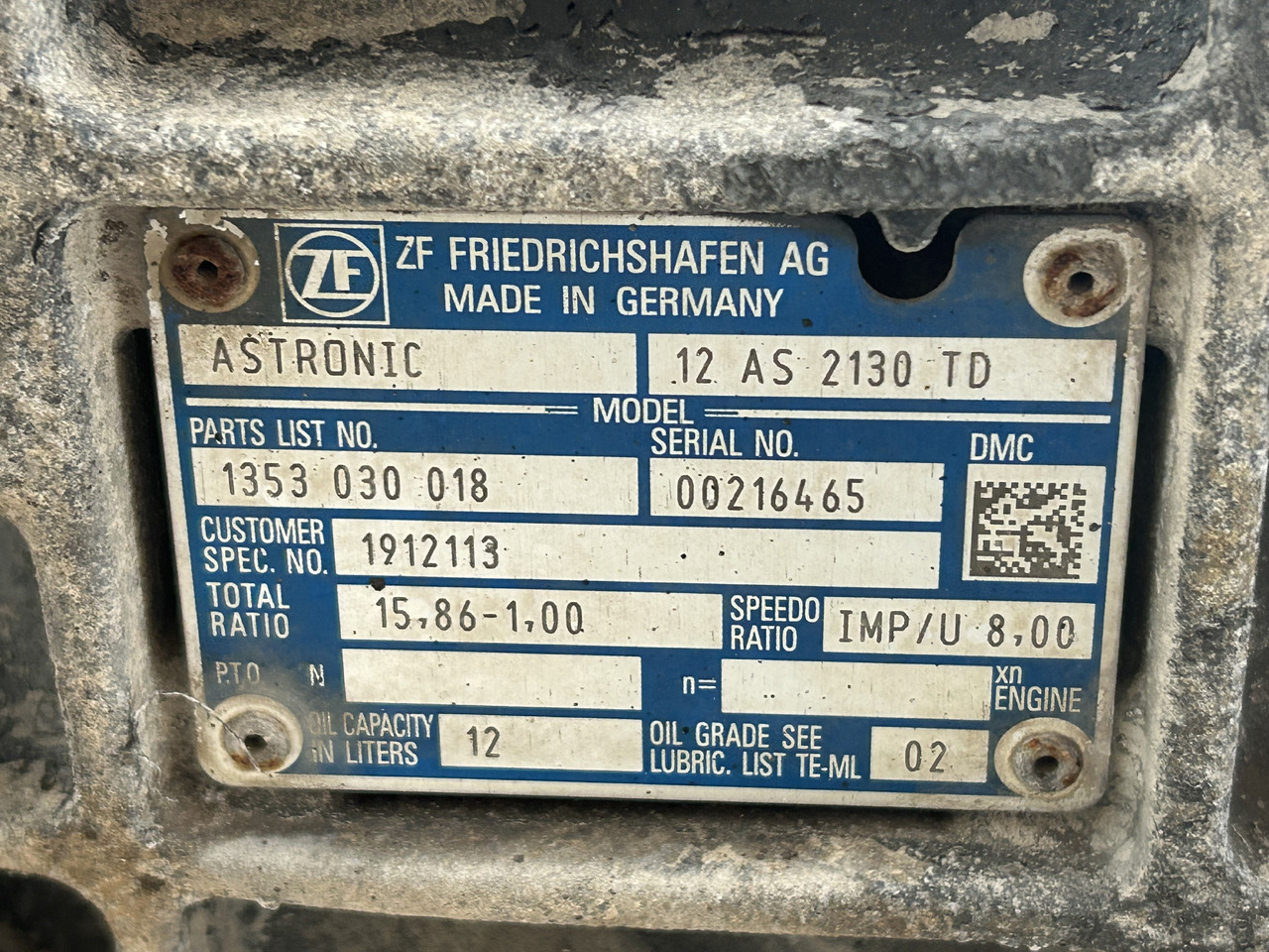 DAF ZF 12AS 2130TD 1912113 DAF XF 106 truck - Menjalnik za Tovornjak: slika 3 DAF ZF 12AS 2130TD 1912113 DAF XF 106 truck - Menjalnik za Tovornjak: slika 3
