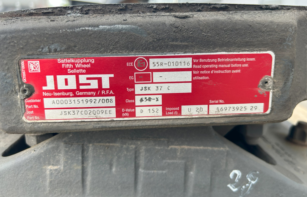 JOST JSK37C MERCEDES ACTROS MP4 - Spojni element za priklopnik za Tovornjak: slika 5 JOST JSK37C MERCEDES ACTROS MP4 - Spojni element za priklopnik za Tovornjak: slika 5