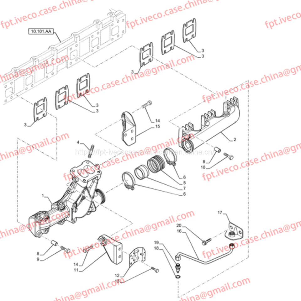 FPT IVECO CASE Cursor9 F2CFE614A*B041/F2CGE614F*V004 5802431166 Exhaust Mainfold 504289341 - Izpušni kolektor za Tovornjak: slika 2 FPT IVECO CASE Cursor9 F2CFE614A*B041/F2CGE614F*V004 5802431166 Exhaust Mainfold 504289341 - Izpušni kolektor za Tovornjak: slika 2