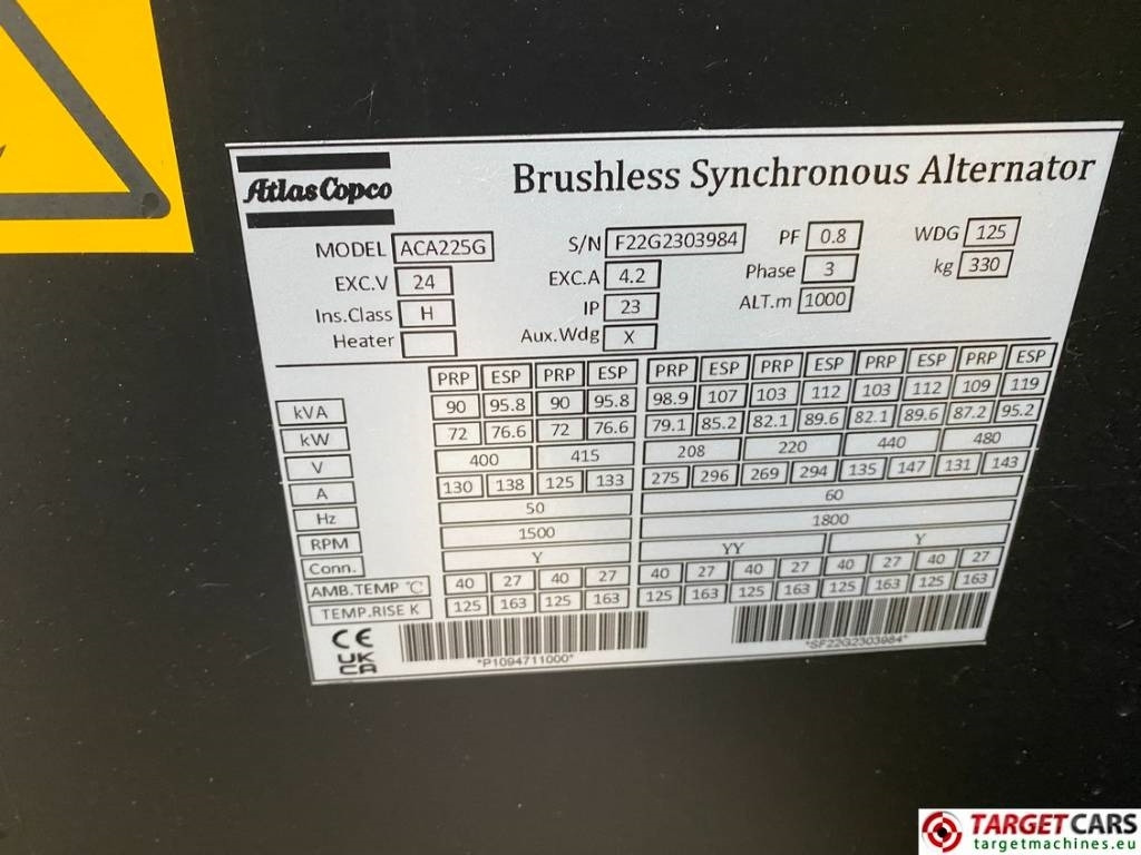 Atlas Copco QES80 Diesel 90KVA Generator 400/230V New Unused  lizing Atlas Copco QES80 Diesel 90KVA Generator 400/230V New Unused: slika 12