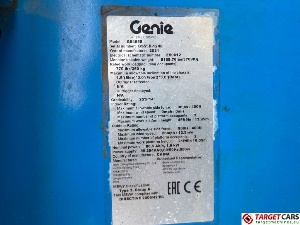 Škarjasta dvižna ploščad Genie GS-4655 Electric GS4655 Scissor Work Lift 1595cm: slika 10