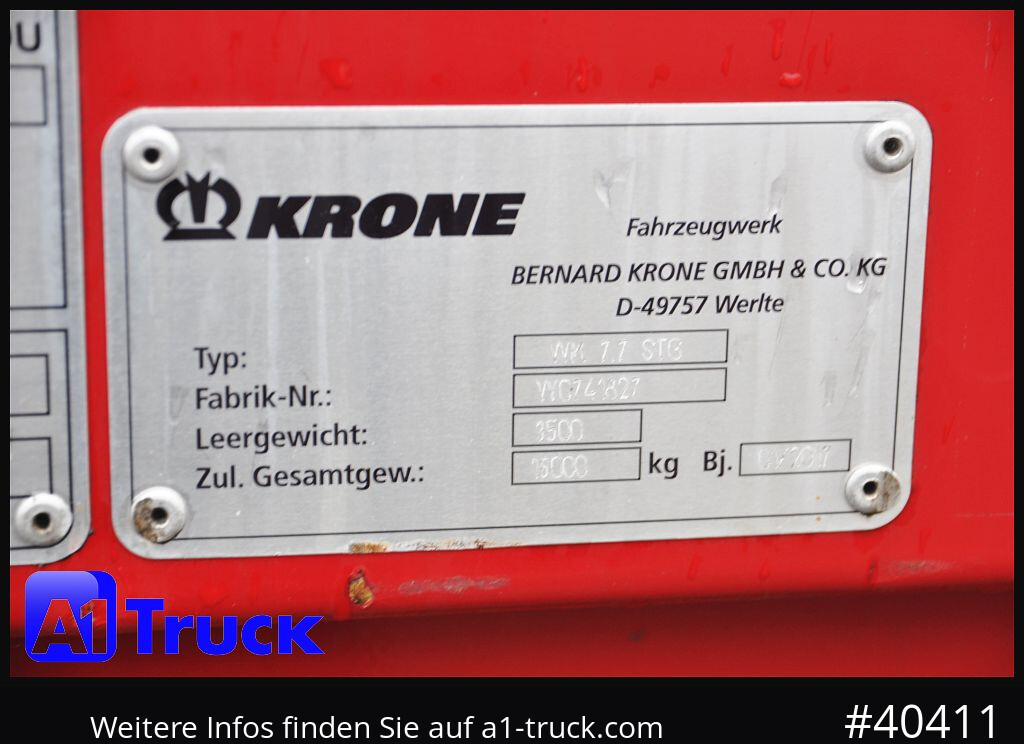 Zamenljivo tovorišče - zaboj KRONE BDF 7,82 Wechselbrücke, 2680mm Innenhöhe.: slika 8 Zamenljivo tovorišče - zaboj KRONE BDF 7,82 Wechselbrücke, 2680mm Innenhöhe.: slika 8