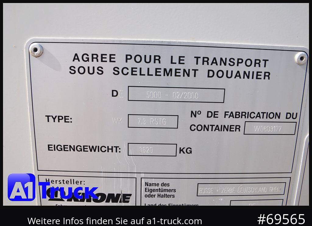 KRONE Wechselbrücke BDF 7,45 Koffer, Textil 2750mm innen, 20 x vorhanden - Zamenljivo tovorišče - zaboj: slika 5 KRONE Wechselbrücke BDF 7,45 Koffer, Textil 2750mm innen, 20 x vorhanden - Zamenljivo tovorišče - zaboj: slika 5