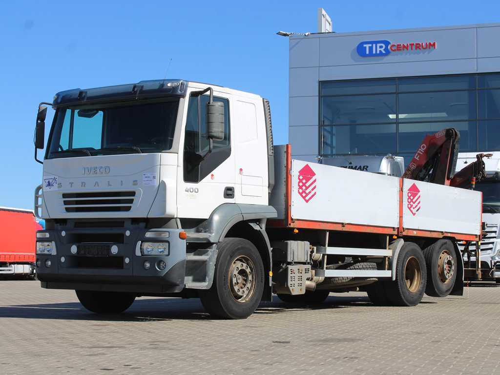 Iveco STRALIS 400, 6X2, EURO 3, HYDRAULIC ARM FASSI F110 - Tovornjak s kesonom, Tovornjak z dvigalom: slika 1 Iveco STRALIS 400, 6X2, EURO 3, HYDRAULIC ARM FASSI F110 - Tovornjak s kesonom, Tovornjak z dvigalom: slika 1
