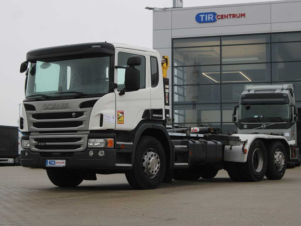 Scania P410, EURO 6, 6X2, CONTAINER HOOK CARRIER, LIFTING AXLE - Kotalni prekucni tovornjak: slika 1 Scania P410, EURO 6, 6X2, CONTAINER HOOK CARRIER, LIFTING AXLE - Kotalni prekucni tovornjak: slika 1