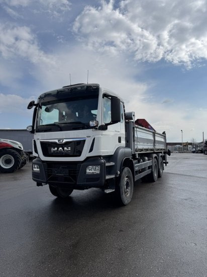 MAN TGS 26.430 6x4 3-Seitenkipper, HMF 2020K-RC Heckkran abnehmbar, - Tovornjak prekucnik, Tovornjak z dvigalom: slika 1 MAN TGS 26.430 6x4 3-Seitenkipper, HMF 2020K-RC Heckkran abnehmbar, - Tovornjak prekucnik, Tovornjak z dvigalom: slika 1