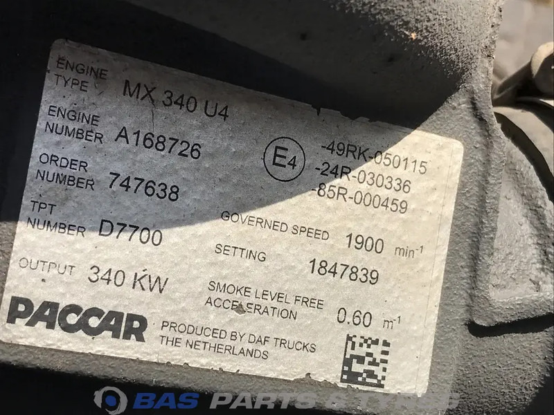 DAF CF85 Euro 4-5 Motor DAF MX340 U4 1850003 - Motor za Tovornjak: slika 5 DAF CF85 Euro 4-5 Motor DAF MX340 U4 1850003 - Motor za Tovornjak: slika 5