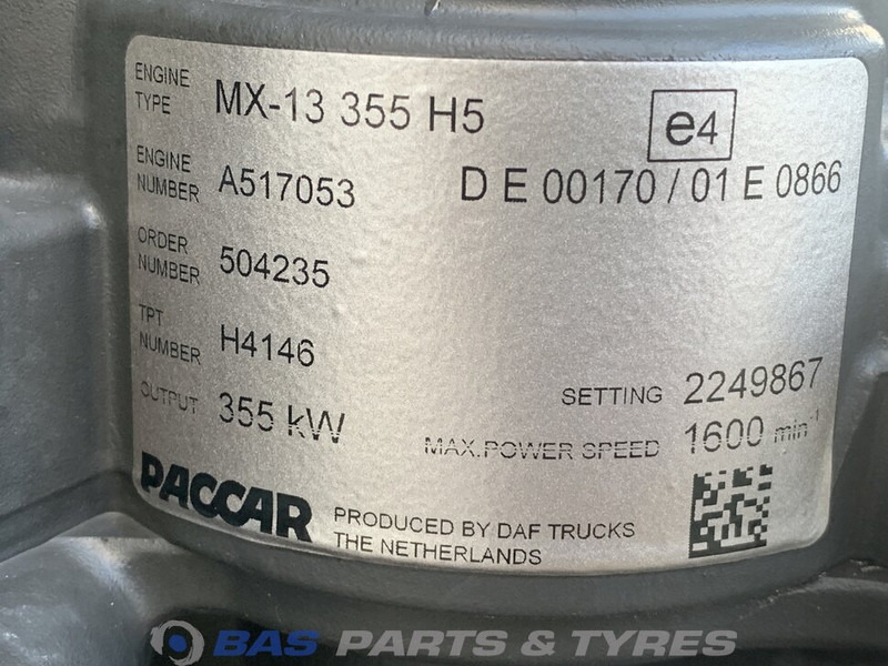 DAF XG Motor DAF MX13 355 H5 0452217 - Motor za Tovornjak: slika 5 DAF XG Motor DAF MX13 355 H5 0452217 - Motor za Tovornjak: slika 5