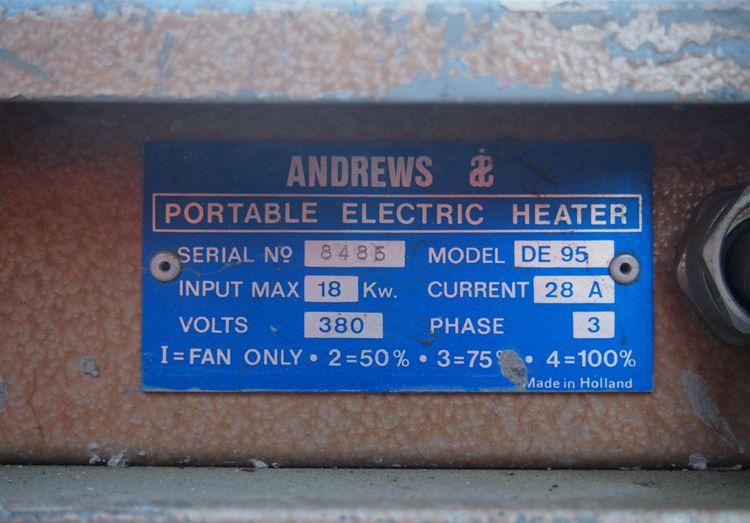 Nagrzewnica Mp DE95 2010 Nagrzewnica elektryczna 18KW ANDREWS DE95 - Gradbeni grelec: slika 2 Nagrzewnica Mp DE95 2010 Nagrzewnica elektryczna 18KW ANDREWS DE95 - Gradbeni grelec: slika 2