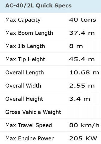 Terex AC40-2L - Avtodvigalo za vse namene: slika 4 Terex AC40-2L - Avtodvigalo za vse namene: slika 4