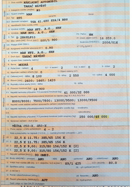 MAN 8x4 hydr. 250t TGA 41.680 BBS (8V) - Vlačilec: slika 5 MAN 8x4 hydr. 250t TGA 41.680 BBS (8V) - Vlačilec: slika 5