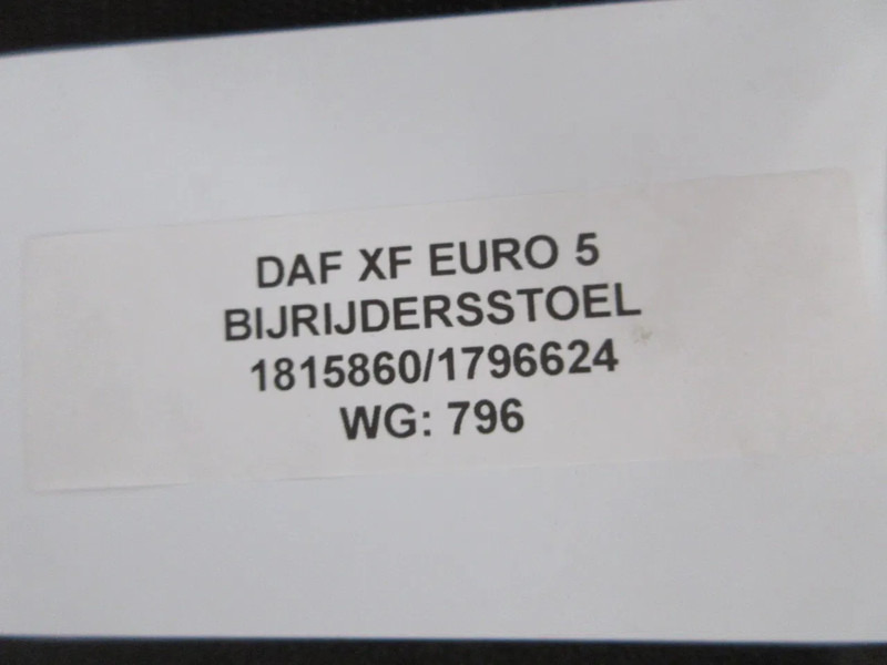 DAF 1815860 // 1796624 STOEL DAF XF CF EURO 5 MODEL 2012 - Sedež za Tovornjak: slika 5 DAF 1815860 // 1796624 STOEL DAF XF CF EURO 5 MODEL 2012 - Sedež za Tovornjak: slika 5