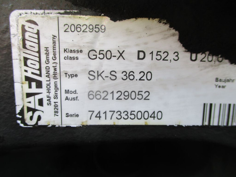 SAF G 50-X D 152,3 TYPE SK-S 36.20 G 50-X D 152,3 TYPE SK-S 36.20 SAF HOLLAND KOM VAN MAN - Spojni element za priklopnik za Tovornjak: slika 4 SAF G 50-X D 152,3 TYPE SK-S 36.20 G 50-X D 152,3 TYPE SK-S 36.20 SAF HOLLAND KOM VAN MAN - Spojni element za priklopnik za Tovornjak: slika 4