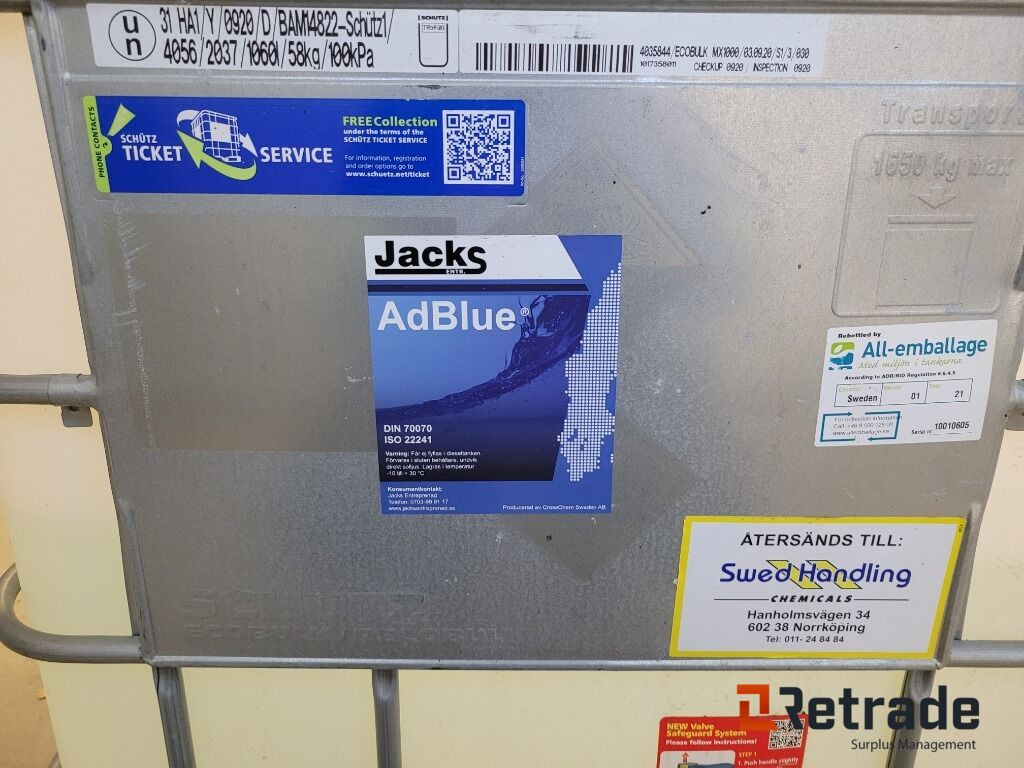 AdBlue 500 Liter IBC - AdBlue rezervoar za Gradbeni stroj: slika 5 AdBlue 500 Liter IBC - AdBlue rezervoar za Gradbeni stroj: slika 5