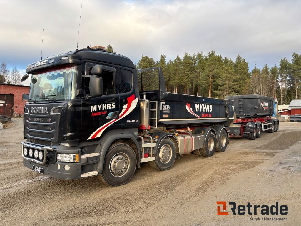 Kassettbilsekipage Scania R730 8X4 - Tovornjak prekucnik, Abrol/ Samonakladalec prikolica: slika 1 Kassettbilsekipage Scania R730 8X4 - Tovornjak prekucnik, Abrol/ Samonakladalec prikolica: slika 1