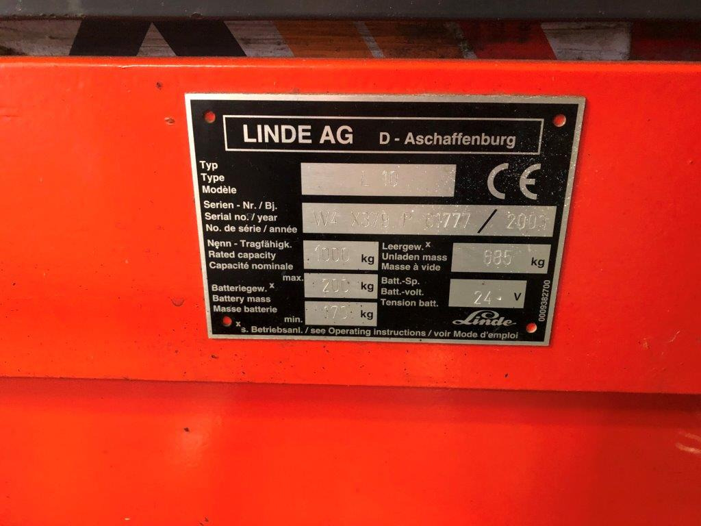 Ant Linde L 10 - high lift truck - stacker - electric pallet truck - pedestrian stacker - Stroj za zlaganje: slika 3 Ant Linde L 10 - high lift truck - stacker - electric pallet truck - pedestrian stacker - Stroj za zlaganje: slika 3