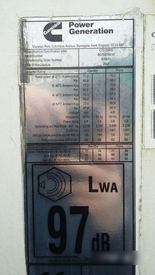 Cummins 70 kVa 4BT3.9 - Generator: slika 3 Cummins 70 kVa 4BT3.9 - Generator: slika 3
