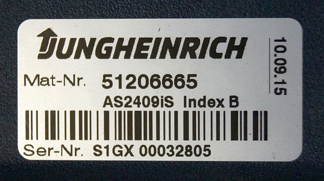 Jungheinrich 51206665 | Rij/hef regeling Drive/lift controller AS2409 i S Index - ECU za Oprema za rokovanje z materiali: slika 2 Jungheinrich 51206665 | Rij/hef regeling Drive/lift controller AS2409 i S Index - ECU za Oprema za rokovanje z materiali: slika 2