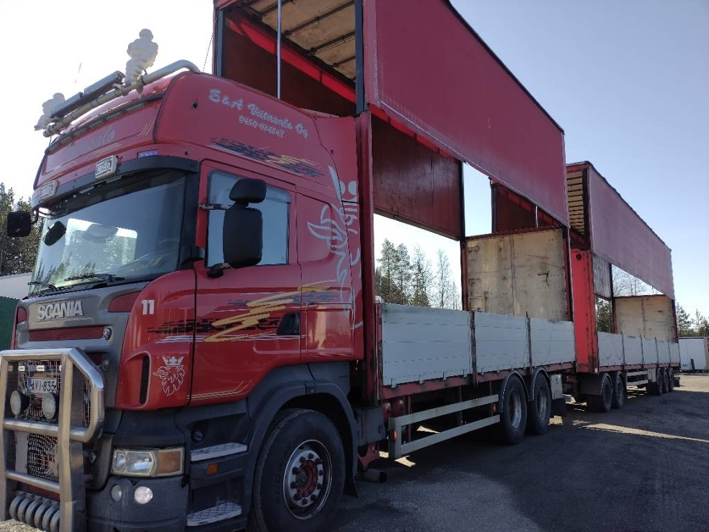 Scania Nousukapelli+Jyki kärry 3m sisäkork.liukukatot  - Tovornjak s ponjavo: slika 1 Scania Nousukapelli+Jyki kärry 3m sisäkork.liukukatot  - Tovornjak s ponjavo: slika 1
