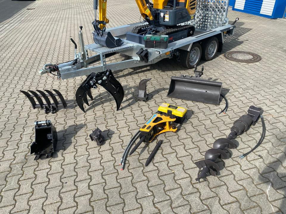 Minibagger BK1250JS + Tieflader + Zubehör *INKL.19% MWST*KUBOTA*BERGER KRAUS*JOYSTICK*SOFORT!* - Mini bager, Prikolica: slika 3 Minibagger BK1250JS + Tieflader + Zubehör *INKL.19% MWST*KUBOTA*BERGER KRAUS*JOYSTICK*SOFORT!* - Mini bager, Prikolica: slika 3
