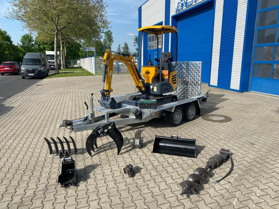 Minibagger BK1250JS + Tieflader + Zubehör *INKL.19% MWST*KUBOTA*BERGER KRAUS*JOYSTICK*SOFORT!* - Mini bager, Prikolica: slika 1 Minibagger BK1250JS + Tieflader + Zubehör *INKL.19% MWST*KUBOTA*BERGER KRAUS*JOYSTICK*SOFORT!* - Mini bager, Prikolica: slika 1