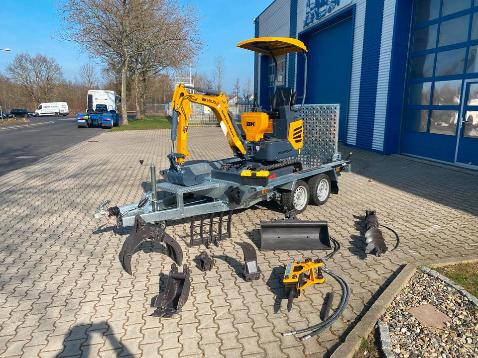 Minibagger BK950JS + Tieflader + Zubehör *INKL.19% MWST*BERGER KRAUS*JOYSTICK*SOFORT!* - Mini bager, Prikolica: slika 1 Minibagger BK950JS + Tieflader + Zubehör *INKL.19% MWST*BERGER KRAUS*JOYSTICK*SOFORT!* - Mini bager, Prikolica: slika 1