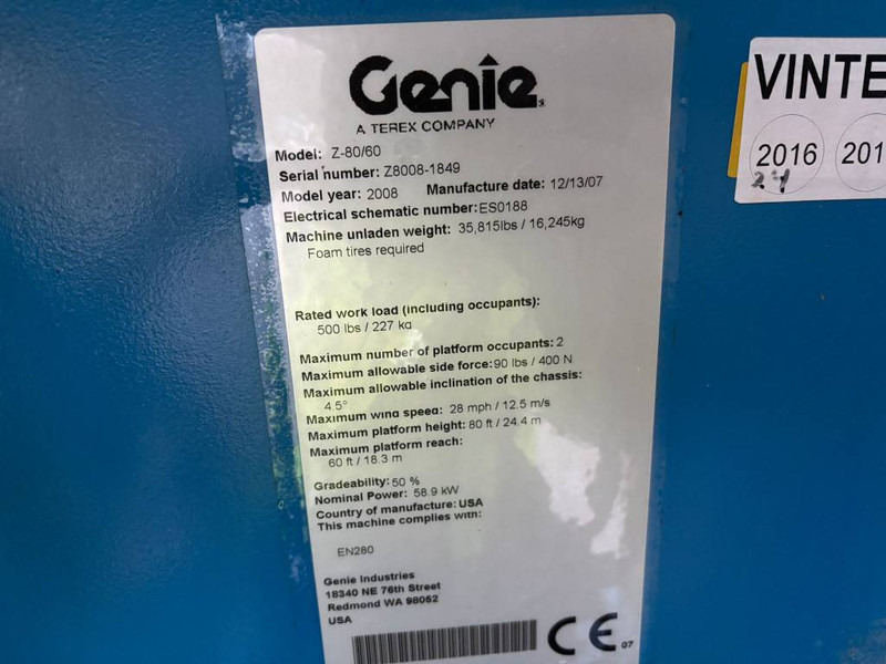 Genie Z 80/60 - Zglobna dvižna ploščad: slika 3 Genie Z 80/60 - Zglobna dvižna ploščad: slika 3