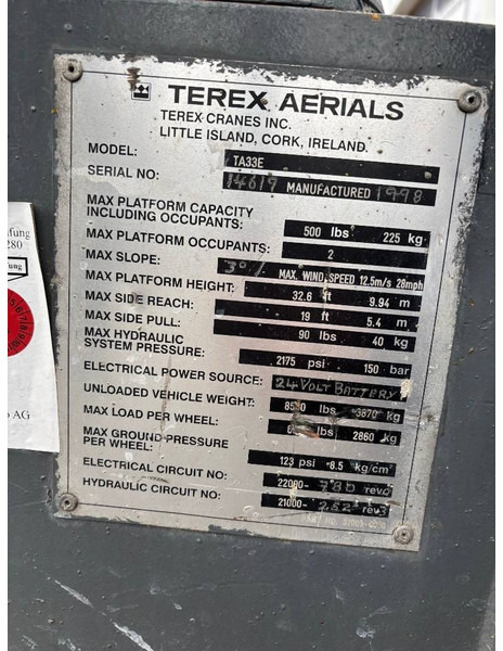 Terex TA33E 12m Elektro Gelenk-Teleskop-Arbeitsbühne - Zglobna dvižna ploščad: slika 4 Terex TA33E 12m Elektro Gelenk-Teleskop-Arbeitsbühne - Zglobna dvižna ploščad: slika 4