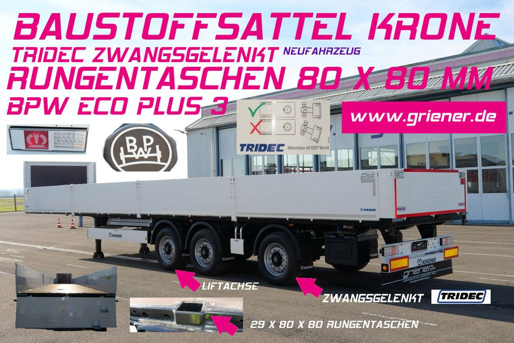 Krone SDP 27/BAUSTOFF/TRIDEC/BPW/RUNGENTASCHEN LIFT - Polprikolica s kesonom: slika 1 Krone SDP 27/BAUSTOFF/TRIDEC/BPW/RUNGENTASCHEN LIFT - Polprikolica s kesonom: slika 1