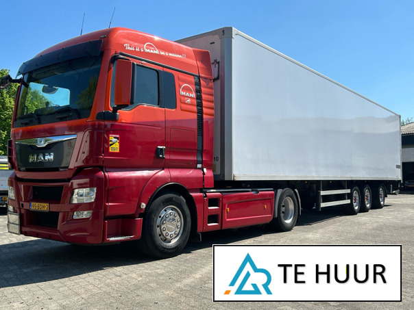 MAN TGX + kasttrailer / NL BE Verhuur / € 750 per week / Direct inzetbaar - Vlačilec: slika 1 MAN TGX + kasttrailer / NL BE Verhuur / € 750 per week / Direct inzetbaar - Vlačilec: slika 1