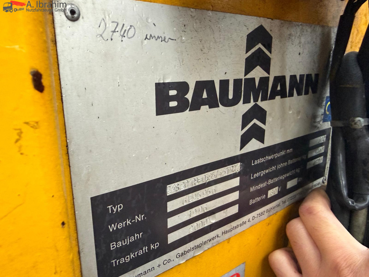 Baumann E 4S20/08 Elektrostapler | 2000 Kg Tragkraft | 80V Batterien - Bočni nakladalnik: slika 3 Baumann E 4S20/08 Elektrostapler | 2000 Kg Tragkraft | 80V Batterien - Bočni nakladalnik: slika 3