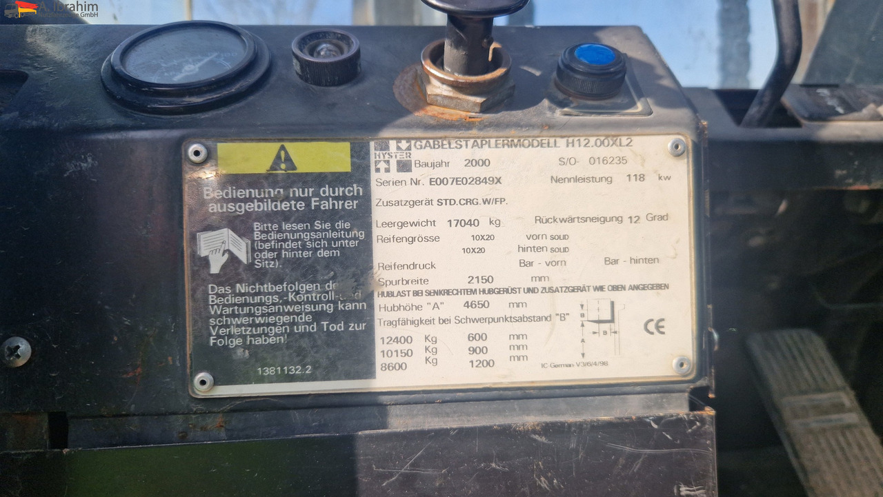 Hyster H 12.00 XL2 12t Stapler Hubkraft | Top Zustand - Diesel viličar: slika 3 Hyster H 12.00 XL2 12t Stapler Hubkraft | Top Zustand - Diesel viličar: slika 3