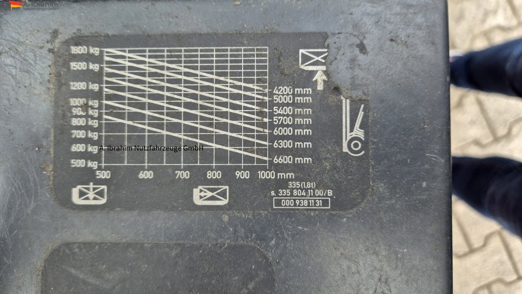 Linde E18 P Triplexmast Hubhöhe 6.60 m lt. Traglastdiagramm - Električni viličar: slika 3 Linde E18 P Triplexmast Hubhöhe 6.60 m lt. Traglastdiagramm - Električni viličar: slika 3