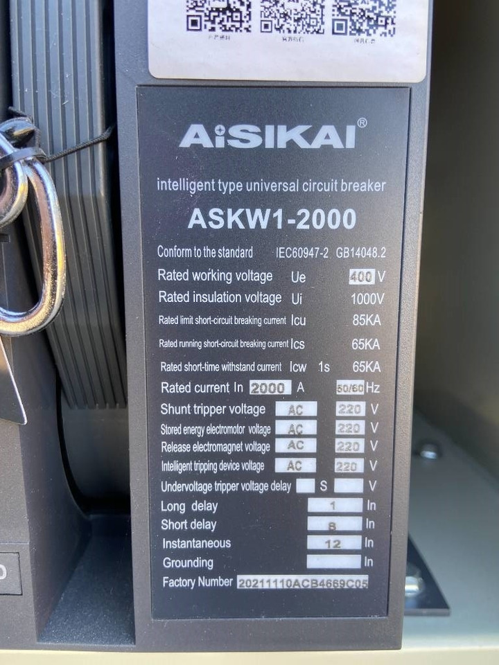 Aisikai ASKW1-2000 - Circuit Breaker 2000A - DPX-3 - Gradbena oprema: slika 5 Aisikai ASKW1-2000 - Circuit Breaker 2000A - DPX-3 - Gradbena oprema: slika 5